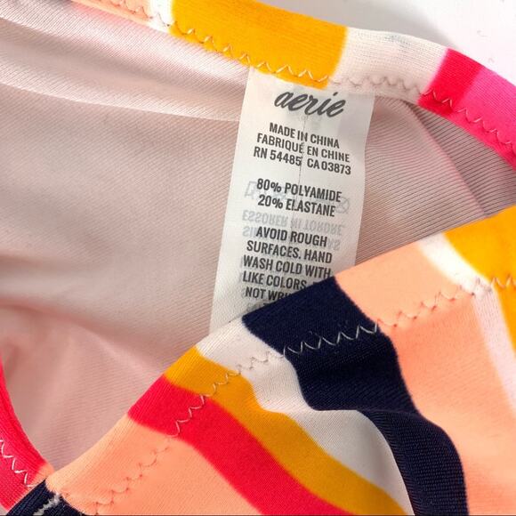 Aerie Bikini Top Triangle Pink Striped NWOT - Picture 4 of 5